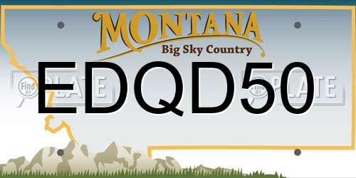 EDQD50 Montana License Plate