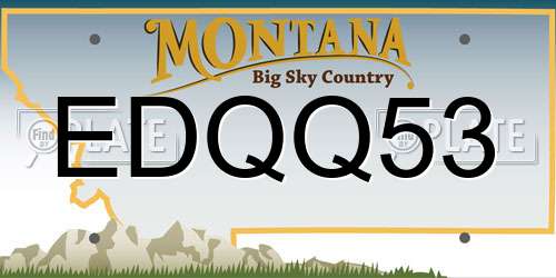 EDQQ53 Montana License Plate