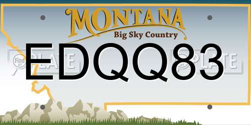 EDQQ83 Montana License Plate
