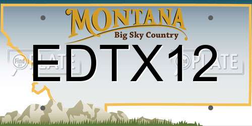 EDTX12 Montana License Plate