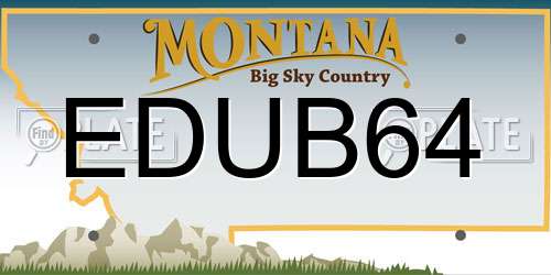EDUB64 Montana License Plate