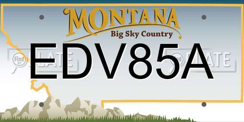 EDV85A Montana License Plate