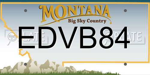 EDVB84 Montana License Plate