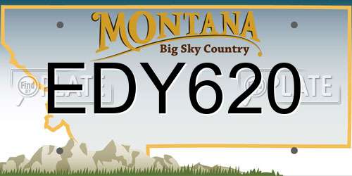 EDY620 Montana License Plate