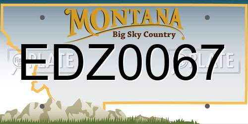 EDZ0067 Montana License Plate