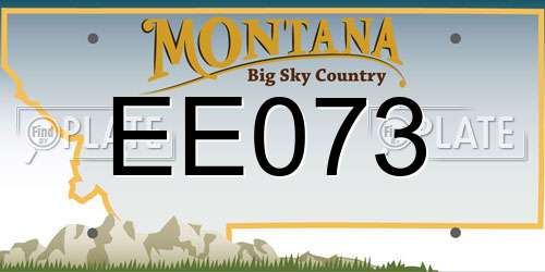EE073 Montana License Plate