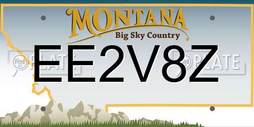 EE2V8Z Montana License Plate