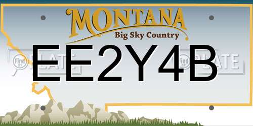 EE2Y4B Montana License Plate