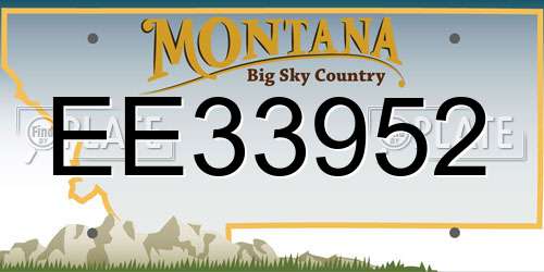 EE33952 Montana License Plate