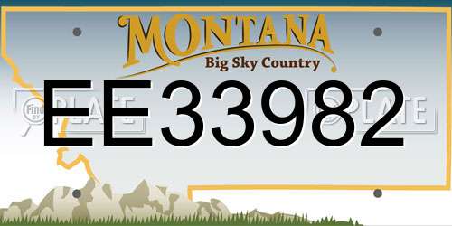 EE33982 Montana License Plate