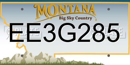 EE3G285 Montana License Plate