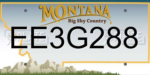 EE3G288 Montana License Plate
