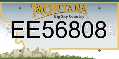 EE56808 Montana License Plate