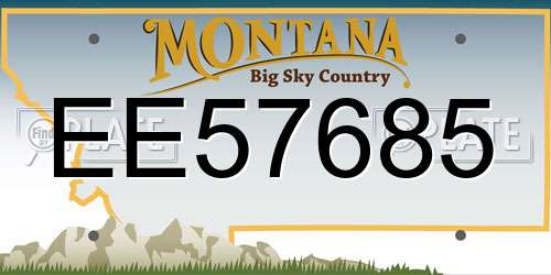 EE57685 Montana License Plate