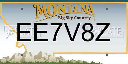 EE7V8Z Montana License Plate