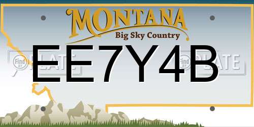 EE7Y4B Montana License Plate