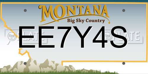 EE7Y4S Montana License Plate