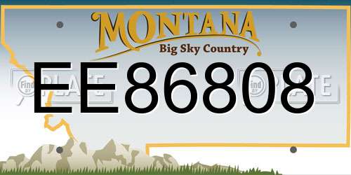 EE86808 Montana License Plate