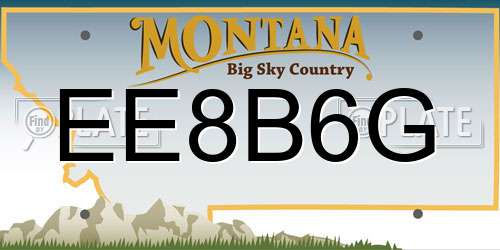 EE8B6G Montana License Plate