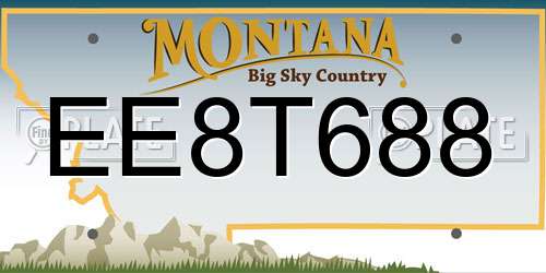 EE8T688 Montana License Plate