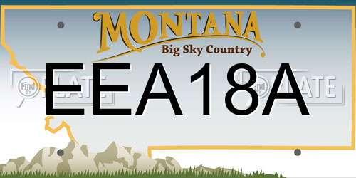 EEA18A Montana License Plate