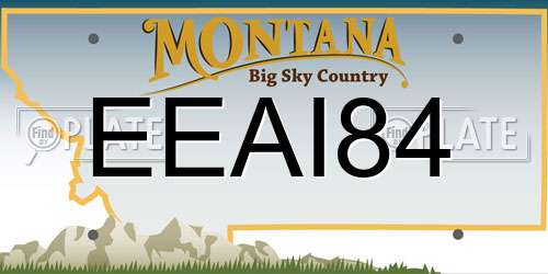 EEAI84 Montana License Plate
