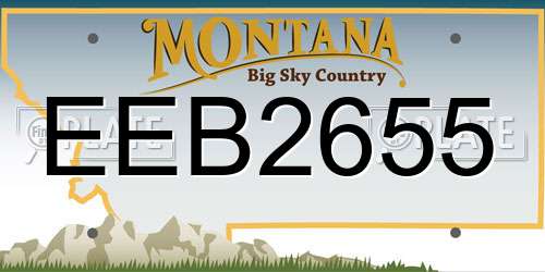 EEB2655 Montana License Plate