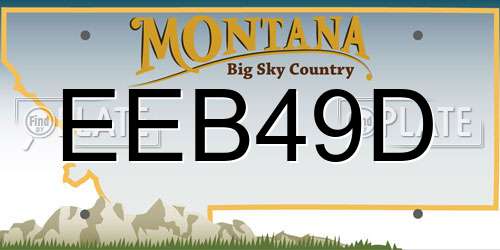 EEB49D Montana License Plate