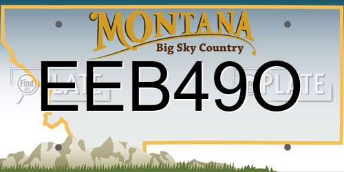 EEB49O Montana License Plate