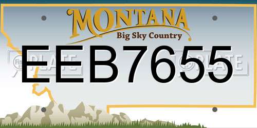 EEB7655 Montana License Plate