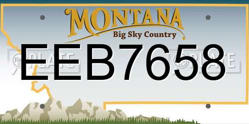 EEB7658 Montana License Plate