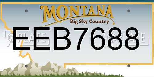 EEB7688 Montana License Plate