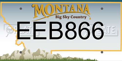 EEB866 Montana License Plate