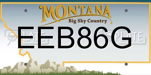 EEB86G Montana License Plate