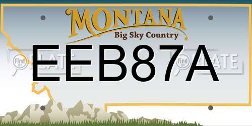 EEB87A Montana License Plate