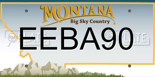 EEBA90 Montana License Plate