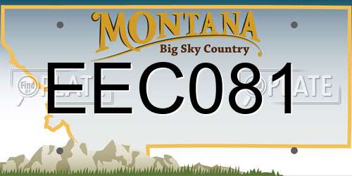 EEC081 Montana License Plate