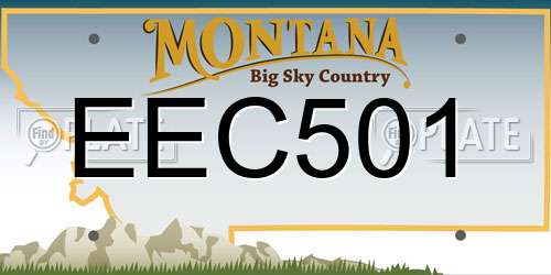 EEC501 Montana License Plate