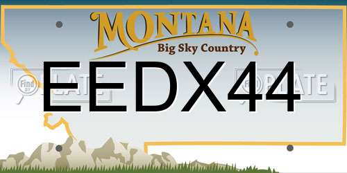 EEDX44 Montana License Plate