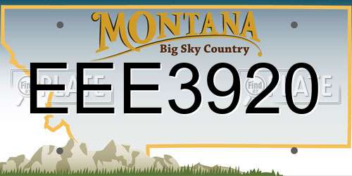 EEE3920 Montana License Plate