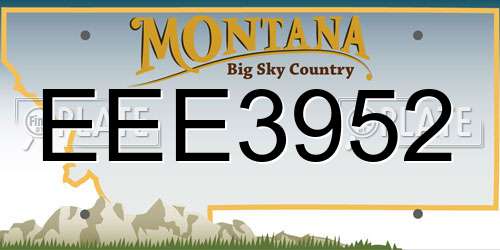 EEE3952 Montana License Plate