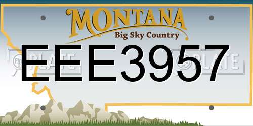 EEE3957 Montana License Plate