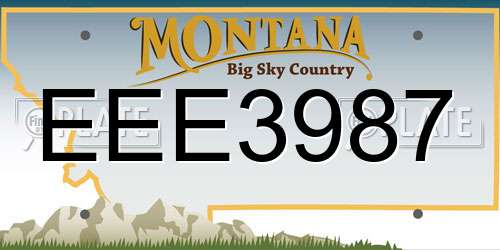 EEE3987 Montana License Plate