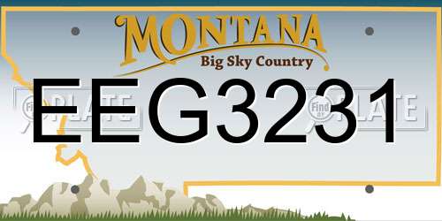 EEG3231 Montana License Plate