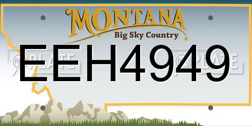 EEH4949 Montana License Plate