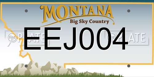 EEJ004 Montana License Plate