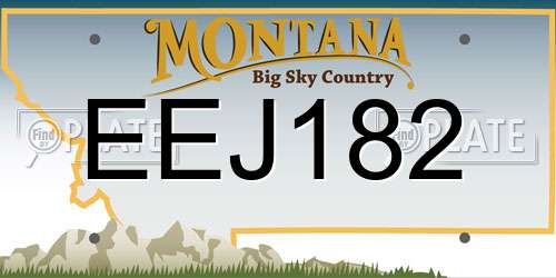 EEJ182 Montana License Plate