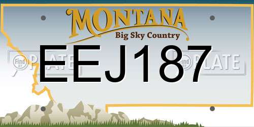 EEJ187 Montana License Plate