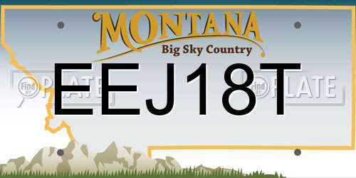 EEJ18T Montana License Plate