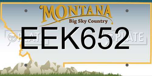 EEK652 Montana License Plate